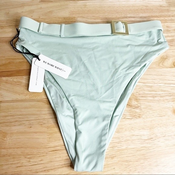 NWT We Wore What Emily Bikini Bottoms Aqua Foam Size S - Picture 3 of 8